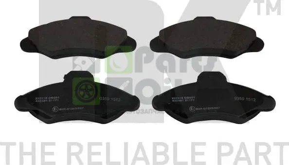 Тормозные колодки NK передние для Ford Orion III 1990-1993. Артикул 222518