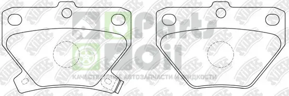 Тормозные колодки NiBK задние для Toyota Ist I 2004-2007. Артикул PN1454