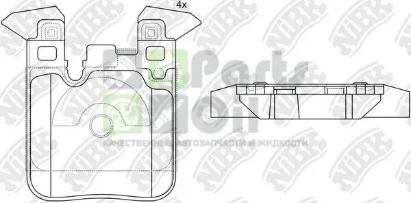 Тормозные колодки NiBK задние для BMW 1 III F40 2011-2024. Артикул PN32004