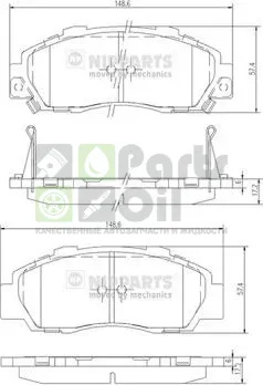 Тормозные колодки Nipparts передние для Honda Shuttle I 1995-2004. Артикул J3604032