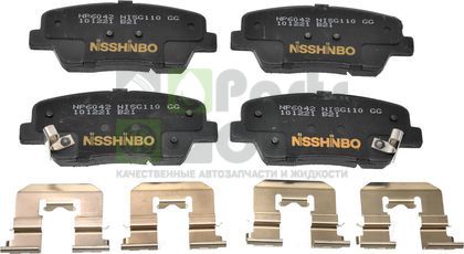 Тормозные колодки Nisshinbo задние для SsangYong Musso II 2018-2024. Артикул NP6042