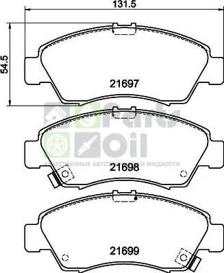 Тормозные колодки Nisshinbo передние для Honda Jazz I 2002-2008. Артикул NP8002