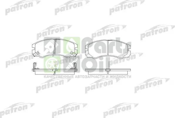 Тормозные колодки Patron передние для Opel Monterey A рестайлинг 1998-1999. Артикул PBP1015