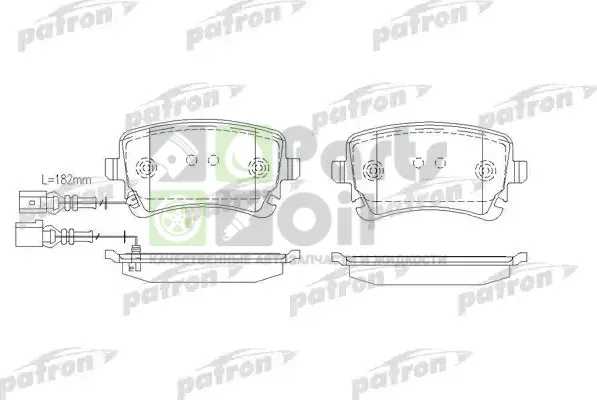 Тормозные колодки Patron задние для Volkswagen Transporter T5 2003-2015. Артикул PBP1644