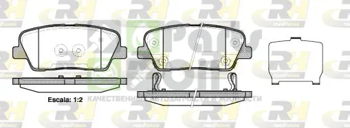 Тормозные колодки RoadHouse задние для Kia Mohave I 2007-2024. Артикул 21274.02