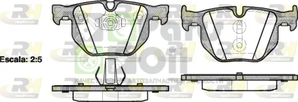 Тормозные колодки RoadHouse задние для BMW X5 II E70 2006-2013. Артикул 2381.61