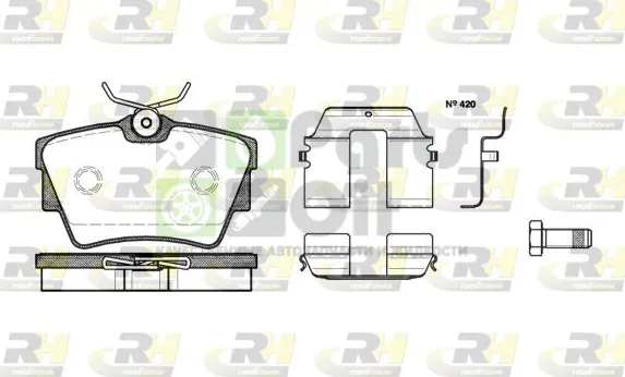Тормозные колодки RoadHouse задние для Volkswagen Transporter T4 1990-2003. Артикул 2591.20