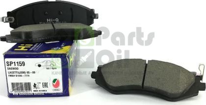 Тормозные колодки Sangsin Hi-Q передние для Daewoo Lacetti 2004-2010. Артикул SP1159