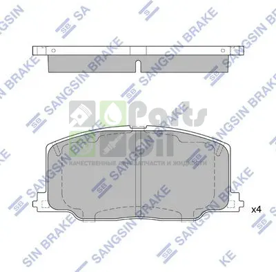 Тормозные колодки Sangsin Hi-Q передние для Toyota Celica V T180 1989-1994. Артикул SP1436