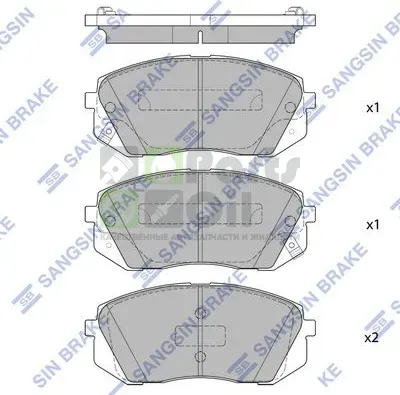 Тормозные колодки Sangsin Hi-Q передние для Hyundai ix35 I 2010-2015. Артикул SP1683