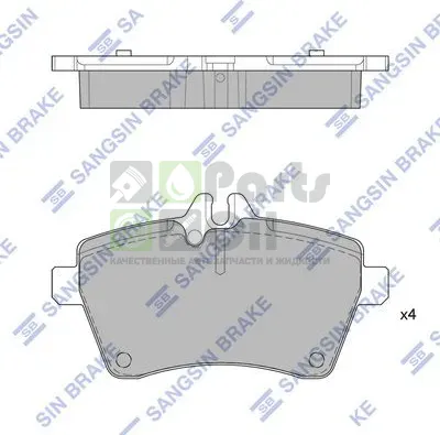 Тормозные колодки Sangsin Hi-Q передние для Mercedes-Benz B-Класс I W245 2005-2011. Артикул SP1749