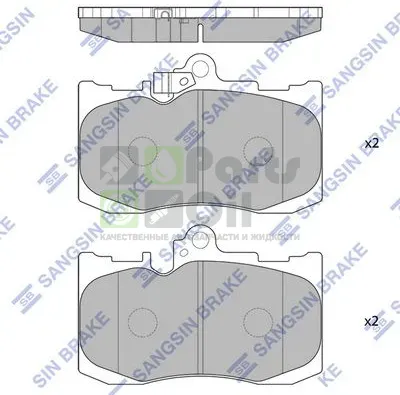 Тормозные колодки Sangsin Hi-Q передние для Lexus RC I 2014-2024. Артикул SP1773
