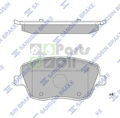Тормозные колодки Sangsin Hi-Q передние для Skoda Roomster I 2006-2015. Артикул SP1806