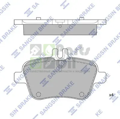 Тормозные колодки Sangsin Hi-Q задние для Mercedes-Benz B-Класс II W246 2011-2018. Артикул SP1957