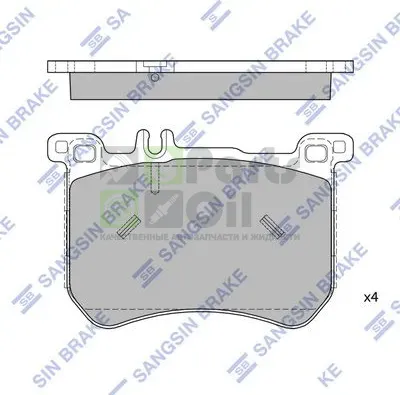 Тормозные колодки Sangsin Hi-Q передние для Mercedes-Benz SL-Класс VI R231 2012-2024. Артикул SP1961