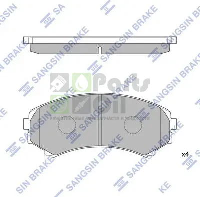 Тормозные колодки Sangsin Hi-Q передние для Mitsubishi Pajero IV 2006-2024. Артикул SP2075