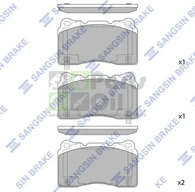 Тормозные колодки Sangsin Hi-Q передние для Subaru BRZ 2012-2016. Артикул SP2119