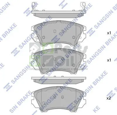 Тормозные колодки Sangsin Hi-Q передние для Chevrolet Camaro V 2011-2015. Артикул SP2175