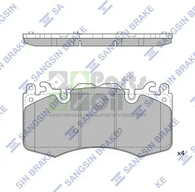 Тормозные колодки Sangsin Hi-Q передние для Land Rover Range Rover III 2010-2012. Артикул SP2239