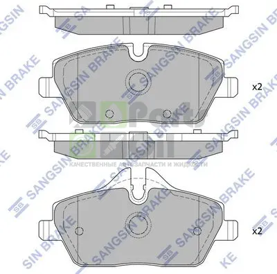 Тормозные колодки Sangsin Hi-Q передние для MINI Clubman I R55 2007-2014. Артикул SP2245