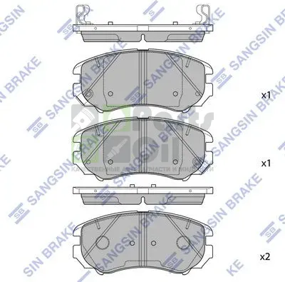 Тормозные колодки Sangsin Hi-Q передние для Hyundai Elantra IV HD 2005-2011. Артикул SP2556