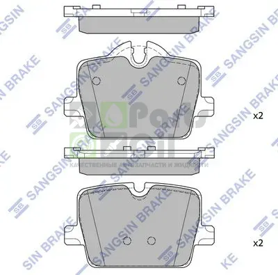 Тормозные колодки Sangsin Hi-Q задние для BMW 3 VII G2x 2018-2024. Артикул SP2821