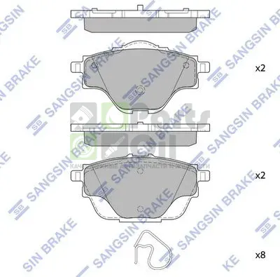 Тормозные колодки Sangsin Hi-Q задние для Citroen C4 Picasso II 2013-2018. Артикул SP4211