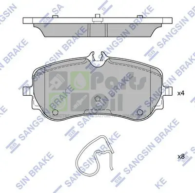 Тормозные колодки Sangsin Hi-Q задние для Volkswagen Crafter II 2016-2024. Артикул SP4402