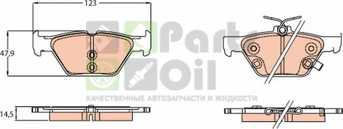 Тормозные колодки TRW задние для Subaru Outback VI 2020-2024. Артикул GDB3639