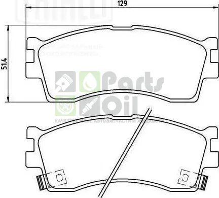 Тормозные колодки Trialli Керамика передние для Kia Carens I 2000-2002. Артикул PF 073101CR