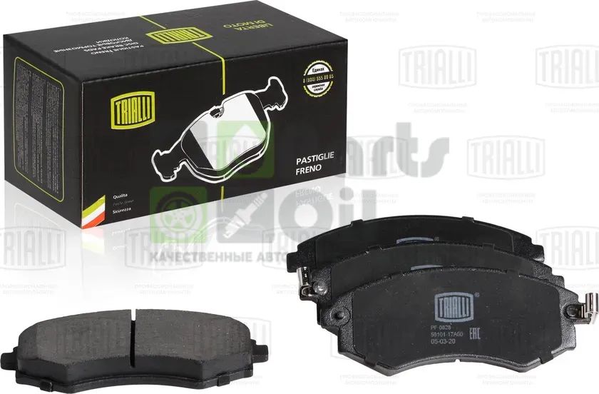Тормозные колодки Trialli передние для Hyundai Sonata III 1993-1998. Артикул PF 0828