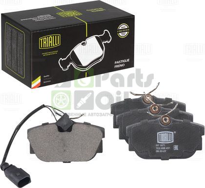 Тормозные колодки Trialli Low-Metallic задние для Volkswagen Transporter T4 1990-2003. Артикул PF 1871