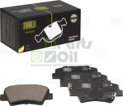 Тормозные колодки Trialli Low-Metallic задние для Geely Atlas Pro I 2019-2024. Артикул PF 2307