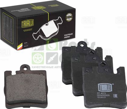 Тормозные колодки Trialli Low-Metallic задние для Mercedes-Benz C-Класс II W203, CL203 2000-2008. Артикул PF 4072