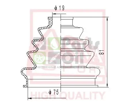 Пыльник шрус наружный 21x83x76 комплект без смазки Asva ASBT-171