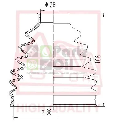 Пыльник шрус комплект без смазки ob 29x88x111pilot asva Asva ASBT-PIL