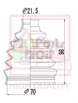 ПЫЛЬНИК ШРУС SUZUKI SX4 19x70x95 БЕЗ СМАЗКИ