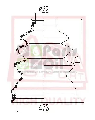 Пыльник ШРУС комплект без смазки ib 22x75x109 asva Asva ASBT-SZ33