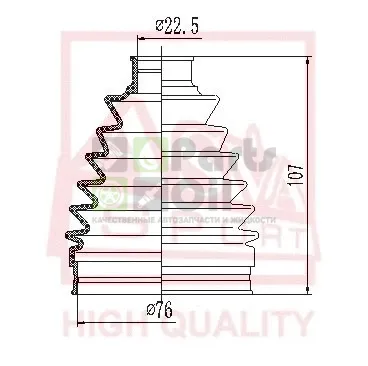 Пыльник шрус комплект без смазки ob 22.5x76x107tiida c11x 2004- asva Asva ASBT-TD2