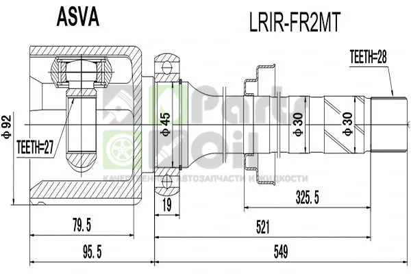 ШРУС внутренний Asva LRIR-FR2MT