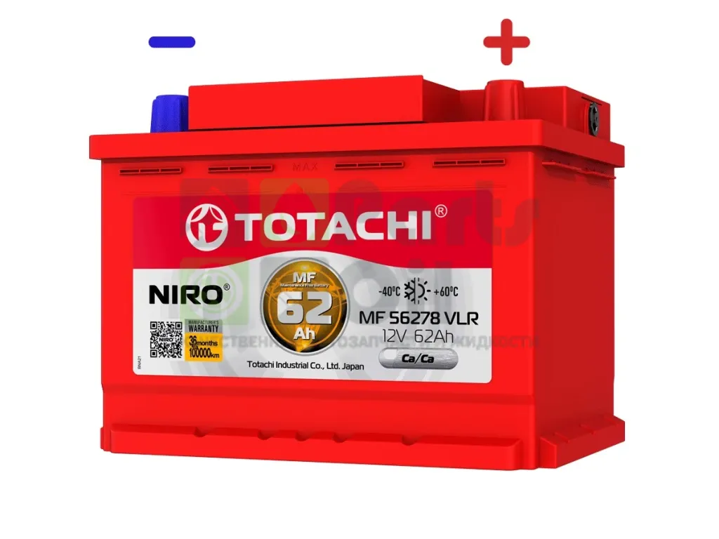 Аккумулятор легковой Totachi Niro 62 ач 560А Обратная полярность