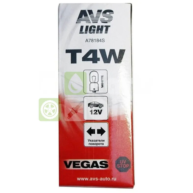 Лампа подсветки AVS A78184S T4W 12V 4W в панель приборов, BOX, 10