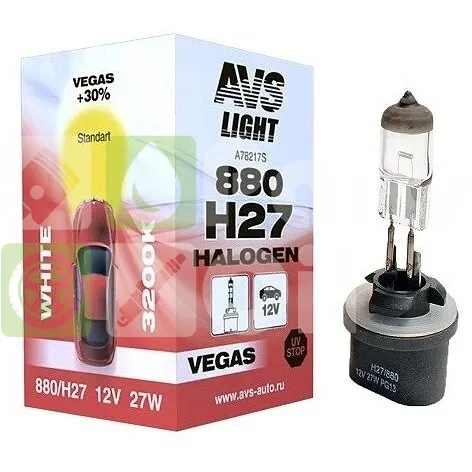 Лампа галогенная AVS Vegas A78217S 880 H27W1 12V 27W, 1