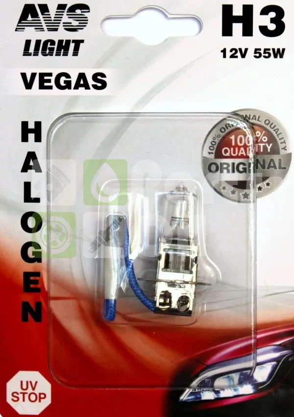 Лампа галогенная AVS Vegas H3 12V 55W, 1 шт.