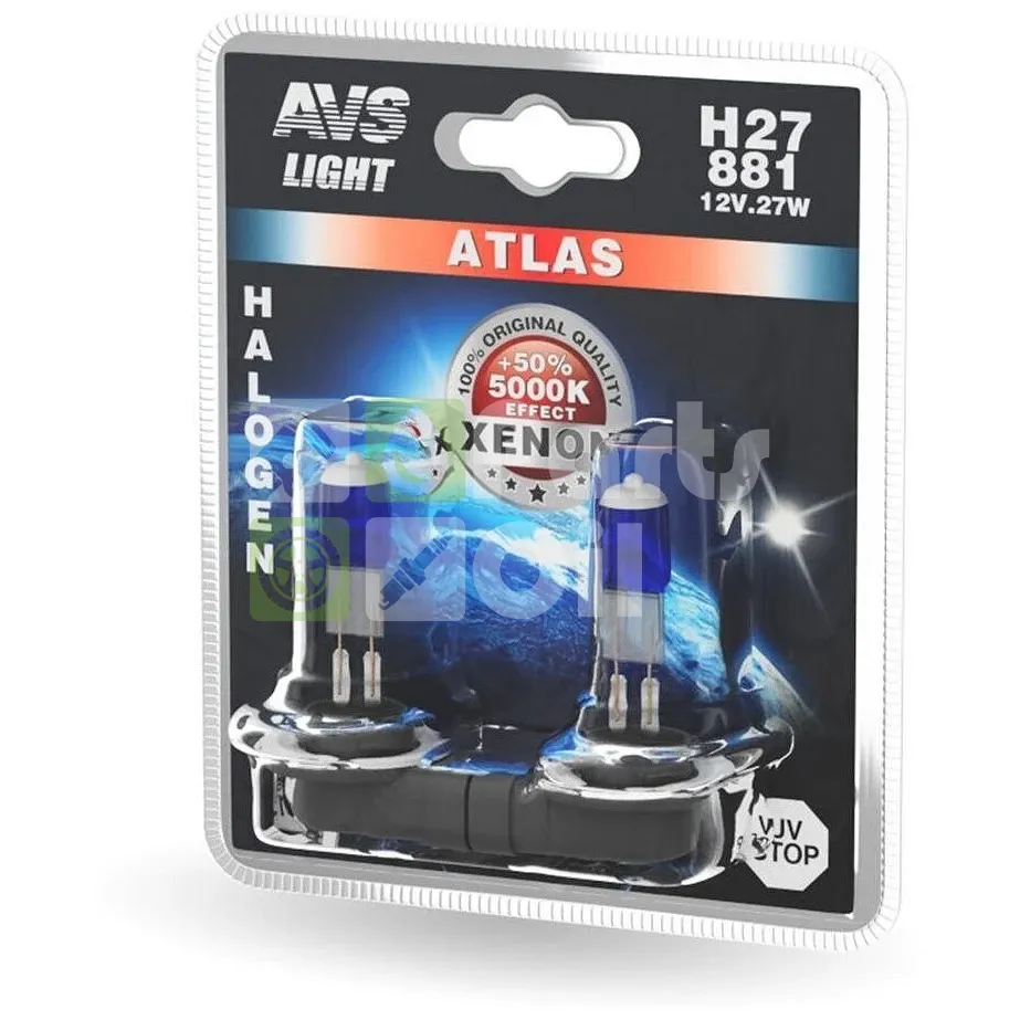 Лампа галогенная AVS Atlas A78567S H27881 12V 27W, 2 шт.