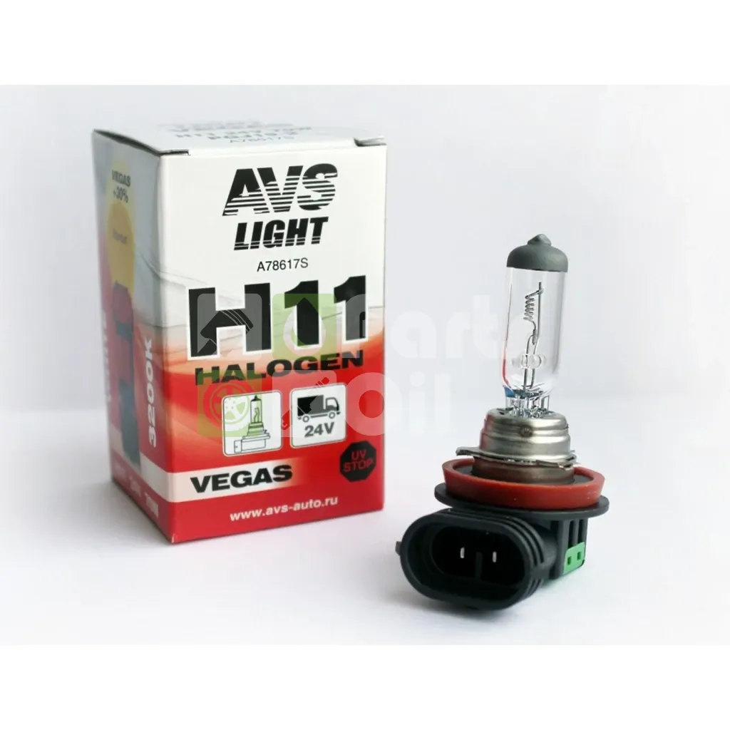 Лампа галогенная AVS Vegas H11 24V 70W, 1 шт.