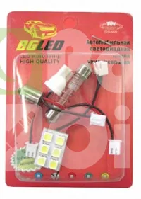 Лампа светодиодная BG-group панель BG15001220-12W T10 12V 12 Flux LED, 3 переходника белый, 1