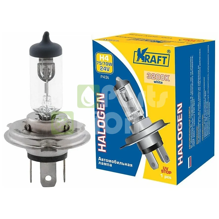 Лампа галогенная Kraft KT 700012 H4 24V 7570W, 1