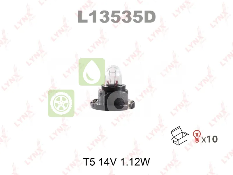 Лампа подсветки LYNXauto L13535D T5 14V 1,12W, 1