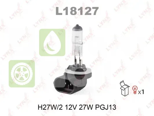 Лампа галогенная LYNXauto L18127 H27W2 PGJ13 12В 27Вт 1 шт